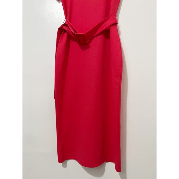 Zara Hot Pink Short Sleeve Midi Dress Size Medium - Picture 3 of 7